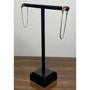 Thin Dangle Hoop Looping Rope Chain Earrings in 14K Yellow Gold Sold As Is